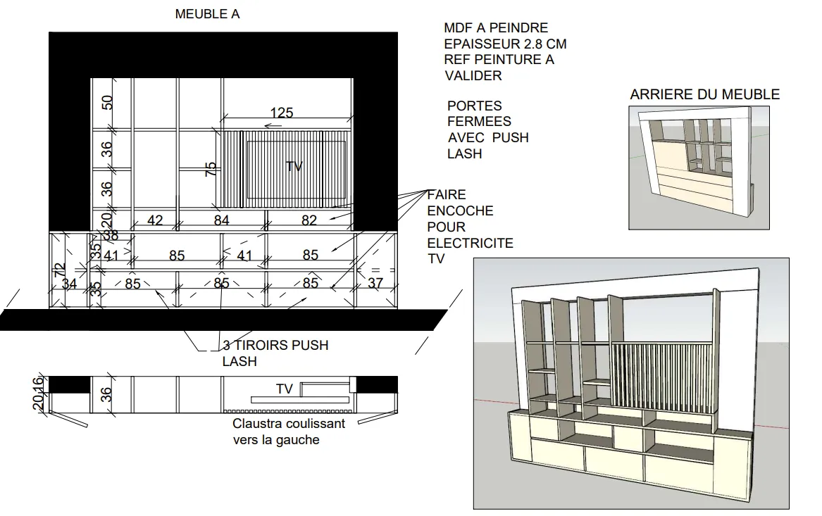 Plan technique des menuiseries sur mesure